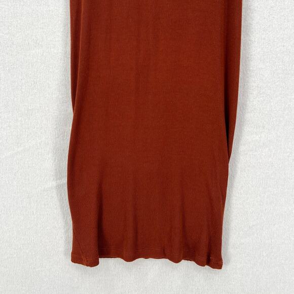 ENZA COSTA Dress Womens XS Umber Stretch Silk Knit Ruched Strappy Midi NEW - Picture 8 of 16